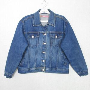 ME AND YOU Denim Jacket Womens XL Trucker Button Front Blue 100% Cotton Faded